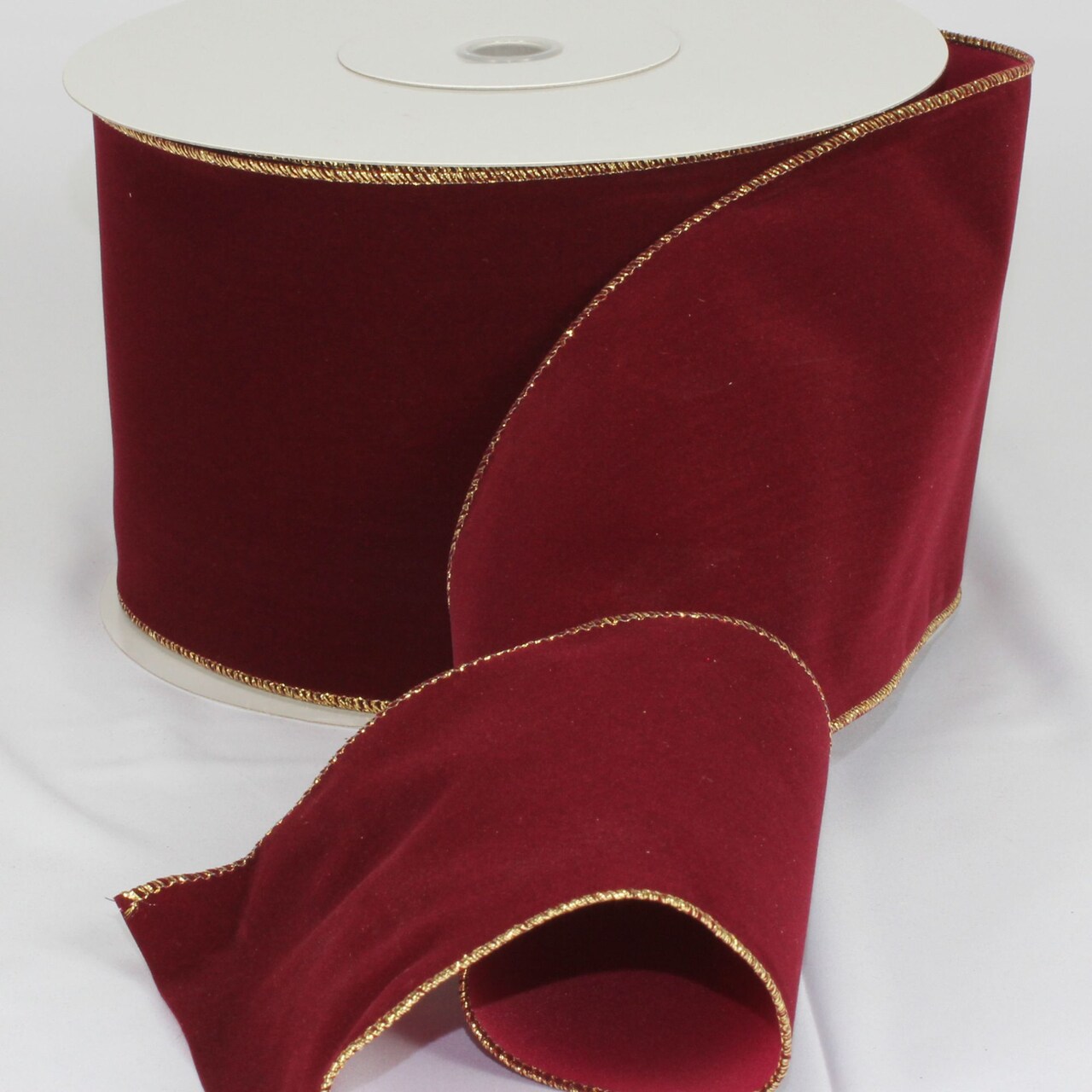 The Ribbon People Burgundy Red and Gold Wired Craft Ribbon 5" x 50 yards